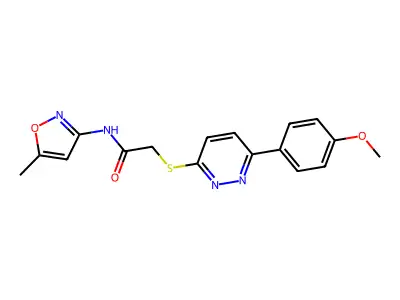 2-((6-(4-methoxyphenyl)pyridazin-3-yl)thio)-N-(5-methylisoxazol-3-yl)acetamide structure