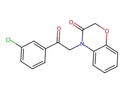 4-[2-(3-chlorophenyl)-2-oxoethyl]-3,4-dihydro-2H-1,4-benzoxazin-3-one structure