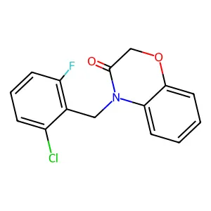 4-(2-chloro-6-fluorobenzyl)-2H-1,4-benzoxazin-3(4H)-one structure
