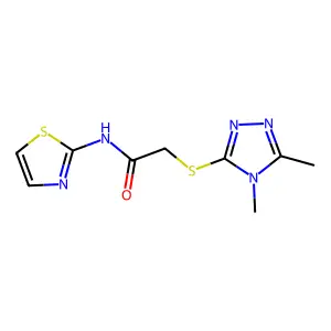 2-[(4,5-dimethyl-1,2,4-triazol-3-yl)sulfanyl]-N-(1,3-thiazol-2-yl)acetamide structure