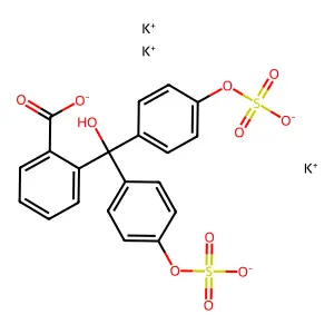 Benzoic acid, 2-[hydroxybis[4-(sulfooxy)phenyl]methyl]-, potassium salt (1:3) structure