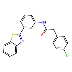 N-[3-(1,3-benzothiazol-2-yl)phenyl]-2-(4-chlorophenyl)acetamide structure