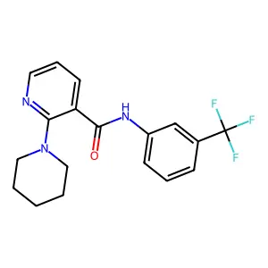 (2-piperidyl(3-pyridyl))-N-[3-(trifluoromethyl)phenyl]carboxamide structure