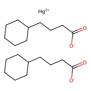 Cyclohexanebutanoic acid, mercury(2+) salt (2:1) structure