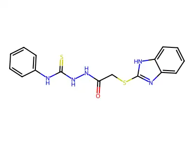 1-[[2-(1H-benzimidazol-2-ylsulfanyl)acetyl]amino]-3-phenylthiourea structure