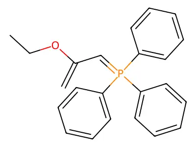 (2-Ethoxyprop-2-en-1-ylidene)(triphenyl)-lambda~5~-phosphane structure