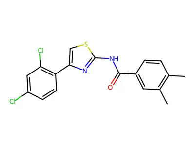 N-[4-(2,4-dichlorophenyl)-1,3-thiazol-2-yl]-3,4-dimethylbenzamide structure