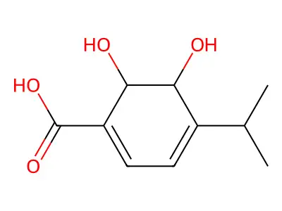 1,3-Cyclohexadiene-1-carboxylic acid, 5,6-dihydroxy-4-(1-methylethyl)- structure