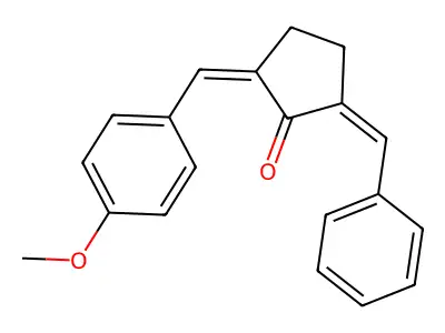 Cyclopentanone, 2-[(4-methoxyphenyl)methylene]-5-(phenylmethylene)- structure