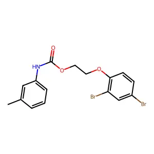 Carbamic acid, (3-methylphenyl)-, 2-(2,4-dibromophenoxy)ethyl ester structure