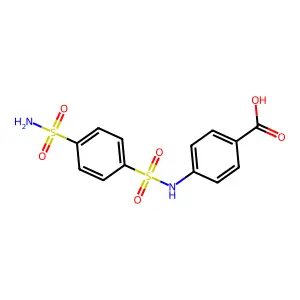 Benzoic acid, 4-(((4-(aminosulfonyl)phenyl)sulfonyl)amino)- structure
