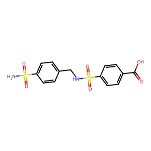 Benzoic acid, 4-((((4-(aminosulfonyl)phenyl)methyl)amino)sulfonyl)- structure
