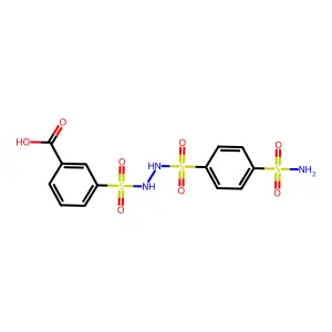 Benzoic acid, 4-((2-((4-(aminosulfonyl)phenyl)sulfonyl)hydrazino)sulfonyl)- structure