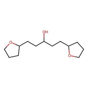 Tetrahydro-alpha-(2-(tetrahydro-2-furanyl)ethyl)-2-furanpropanol structure