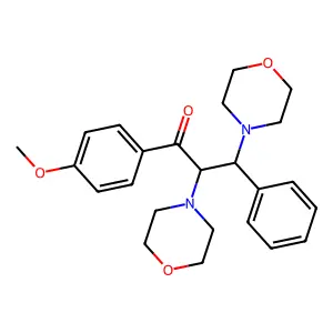 1-(4-Methoxyphenyl)-2,3-dimorpholin-4-yl-3-phenylpropan-1-one structure