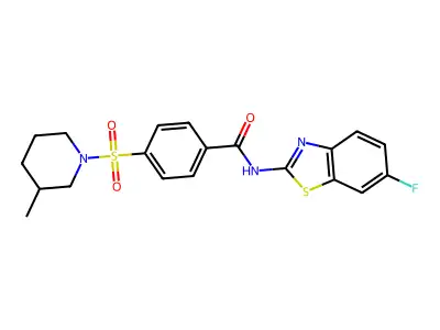 N-(6-Fluoro-1,3-benzothiazol-2-yl)-4-(3-methylpiperidine-1-sulfonyl)benzamide structure