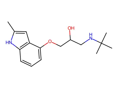 4-(2-Hydroxy-3-tert-butylaminopropoxy)-2-methylindole structure