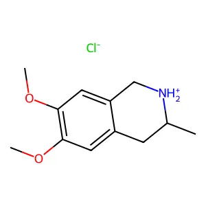 Isoquinoline, 1,2,3,4-tetrahydro-6,7-dimethoxy-3-methyl-, hydrochloride structure