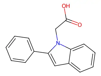 (2-phenyl-1H-indol-1-yl)acetic acid structure