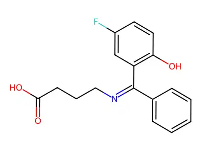 4-{[(3-Fluoro-6-oxocyclohexa-2,4-dien-1-ylidene)(phenyl)methyl]amino}butanoic acid structure