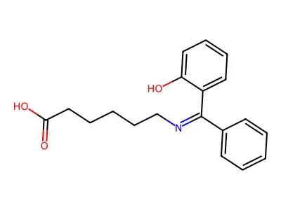 6-{[(6-Oxocyclohexa-2,4-dien-1-ylidene)(phenyl)methyl]amino}hexanoic acid structure
