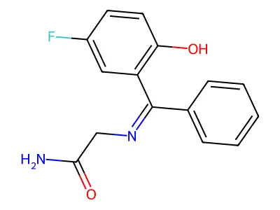 2-(((5-Fluoro-2-hydroxyphenyl)phenylmethylene)amino)acetamide structure
