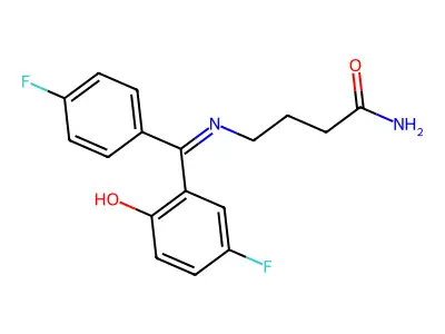 4-(((5-Fluoro-2-hydroxyphenyl)(4-fluorophenyl)methylene)amino)butanamide structure