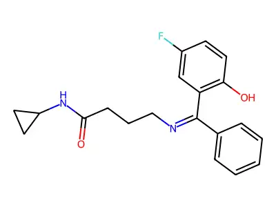 Butanamide, N-cyclopropyl-4-(((5-fluoro-2-hydroxyphenyl)phenylmethylene)amino)- structure