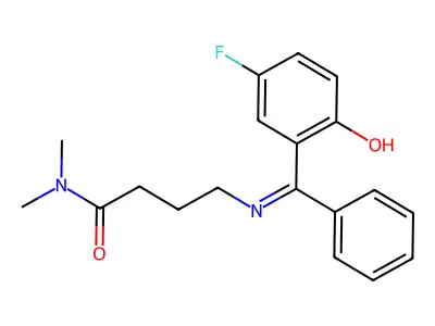 N,N-Dimethyl-4-(((5-fluoro-2-hydroxyphenyl)phenylmethylene)amino)butanamide structure