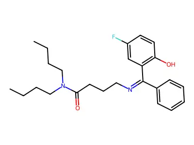 N,N-Dibutyl-4-(((5-fluoro-2-hydroxyphenyl)phenylmethylene)amino)butanamide structure
