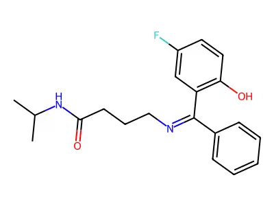 4-(((5-Fluoro-2-hydroxyphenyl)phenylmethylene)amino)-N-(1-methylethyl)butanamide structure