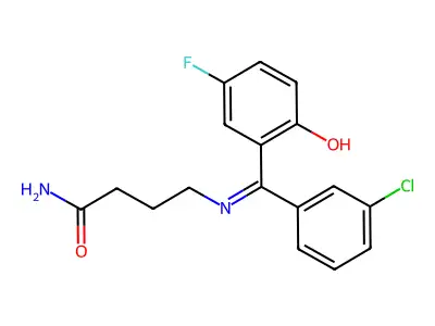 4-(((3-Chlorophenyl)(5-fluoro-2-hydroxyphenyl)methylene)amino)butanamide structure