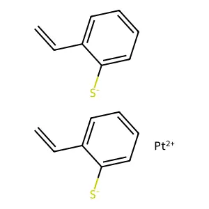 Platinum, bis(2-(eta2-ethenyl)benzenethiolato-S)- structure