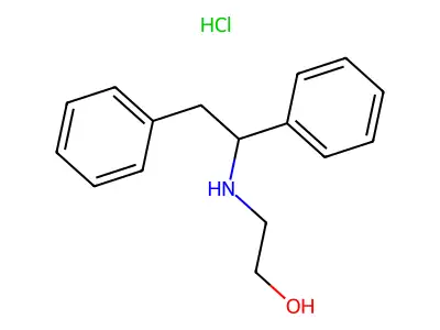 Ethanol, 2-((1,2-diphenylethyl)amino)-, hydrochloride structure