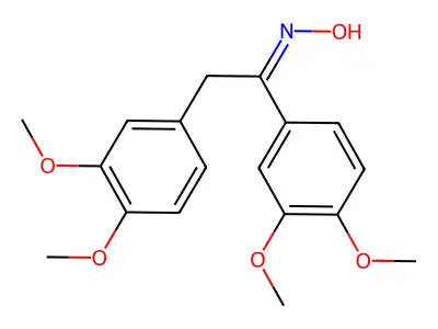 N-[1,2-bis(3,4-dimethoxyphenyl)ethylidene]hydroxylamine structure
