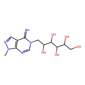 6-(4-Imino-1-methylpyrazolo[3,4-d]pyrimidin-5-yl)hexane-1,2,3,4,5-pentol structure