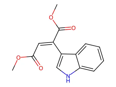 Dimethyl (2E)-2-(1H-indol-3-yl)but-2-enedioate structure