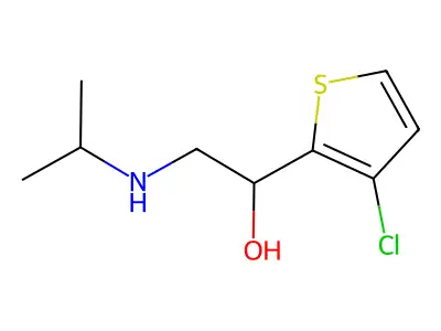3-Chloro-alpha-(((1-methylethyl)amino)methyl)-2-thiophenemethanol structure
