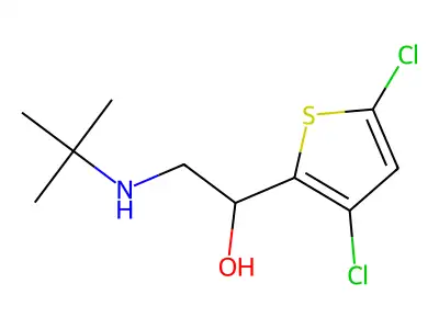 Ethanol, 2-tert-butylamino-1-(3,5-dichloro-2-thienyl)- structure