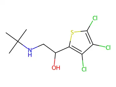 Ethanol, 2-tert-butylamino-1-(3,4,5-trichloro-2-thienyl)- structure