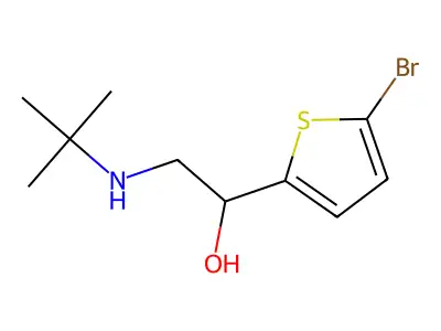 Ethanol, 1-(5-bromo-2-thienyl)-2-tert-butylamino- structure