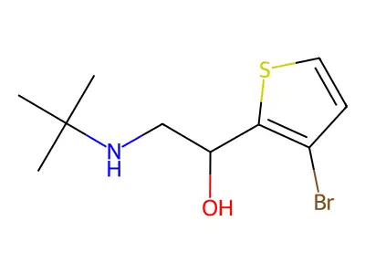 1-(3-Bromothiophen-2-yl)-2-(tert-butylamino)ethan-1-ol structure