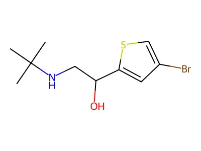 1-(4-Bromothiophen-2-yl)-2-(tert-butylamino)ethan-1-ol structure