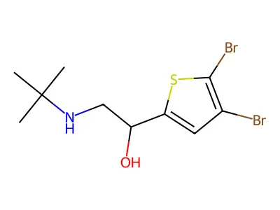 Ethanol, 2-tert-butylamino-1-(4,5-dibromo-2-thienyl)- structure