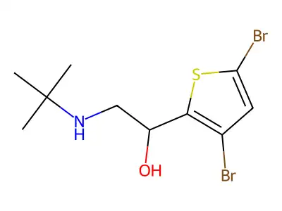 2-(tert-Butylamino)-1-(3,5-dibromothiophen-2-yl)ethan-1-ol structure