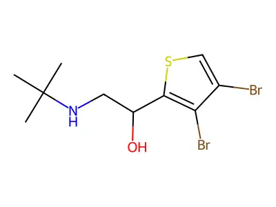 2-(tert-Butylamino)-1-(3,4-dibromothiophen-2-yl)ethan-1-ol structure