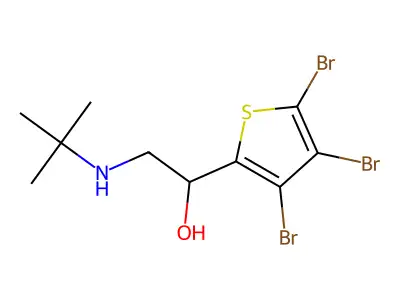 Ethanol, 2-tert-butylamino-1-(3,4,5-tribromo-2-thienyl)- structure