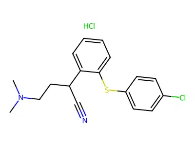 2-((4-Chlorophenyl)thio)-alpha-(2-(dimethylamino)ethyl)benzeneacetonitrile hydrochloride structure