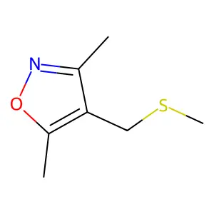 3,5-Dimethyl-4-((methylthio)methyl)isoxazole structure