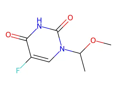 5-fluoro-1-(1-methoxyethyl)pyrimidine-2,4-dione structure